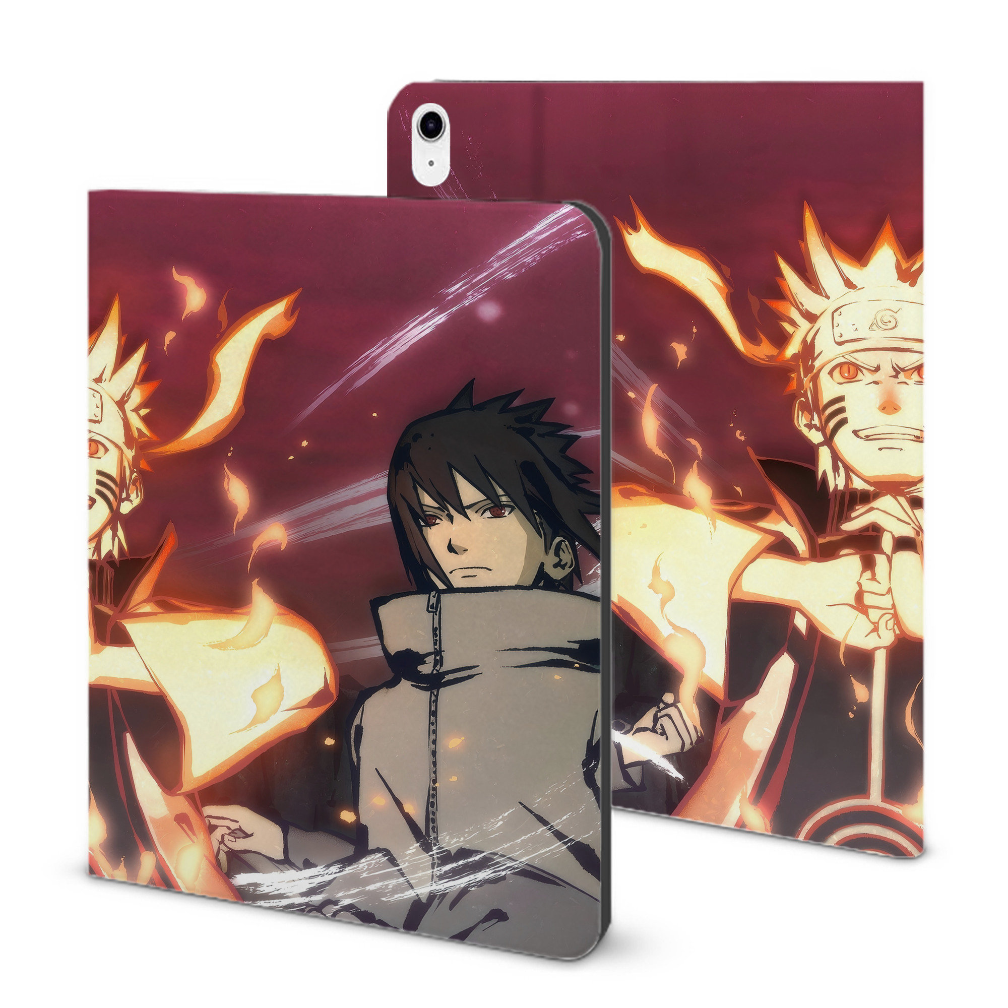 （画像用） NARUTO -ナルト- NARUTO -ナルト- 疾風伝 IPad ケース ブック型 PUレザー TPU 耐衝撃 軽量 薄型 ペン収納なし 全面保護 IPad 各モデル対応